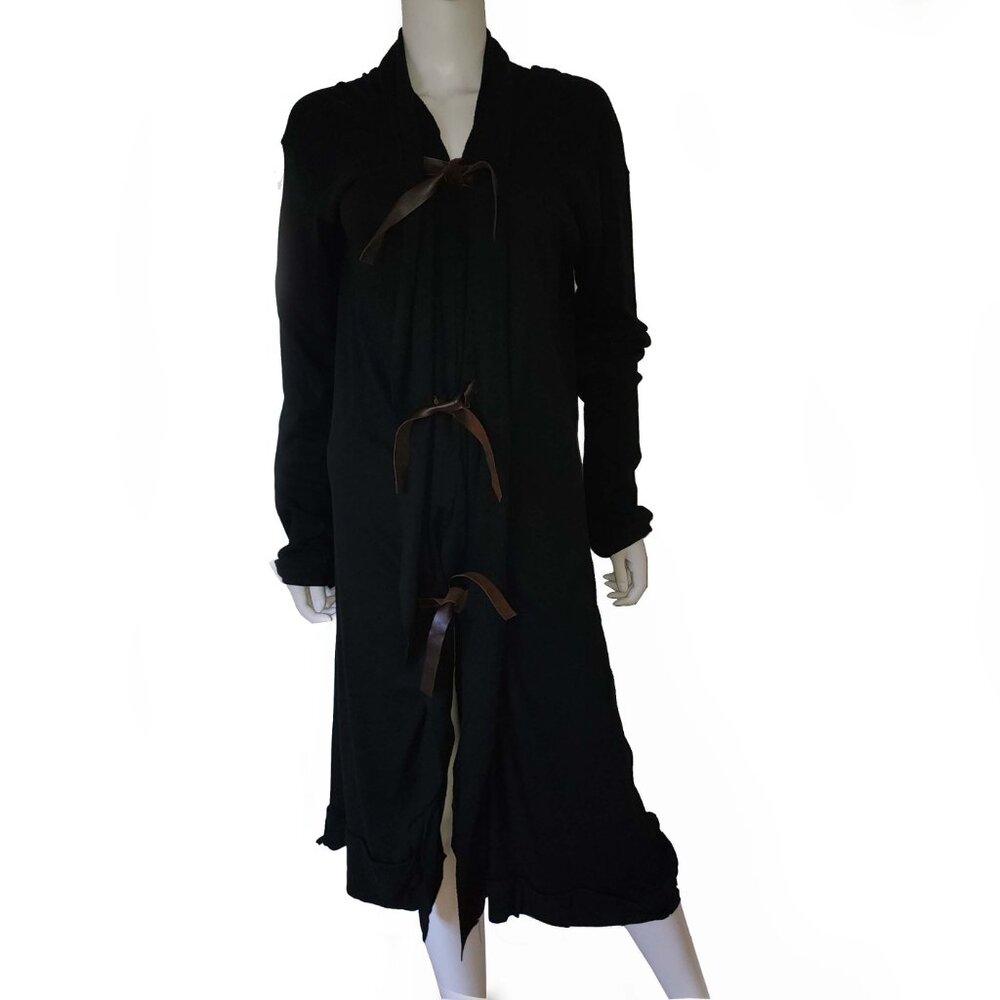 Vintage Katherine Story Cotton Coat Sweater Accented with Leather
